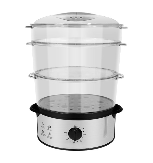 12L Food steamer in black