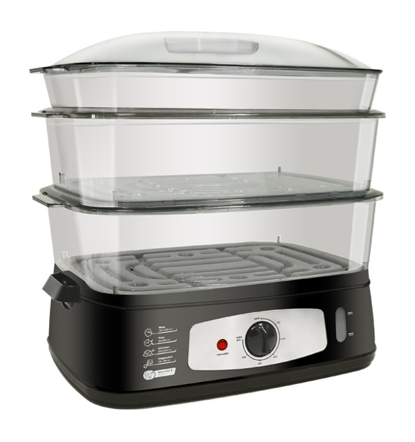 25L Food steamer in black