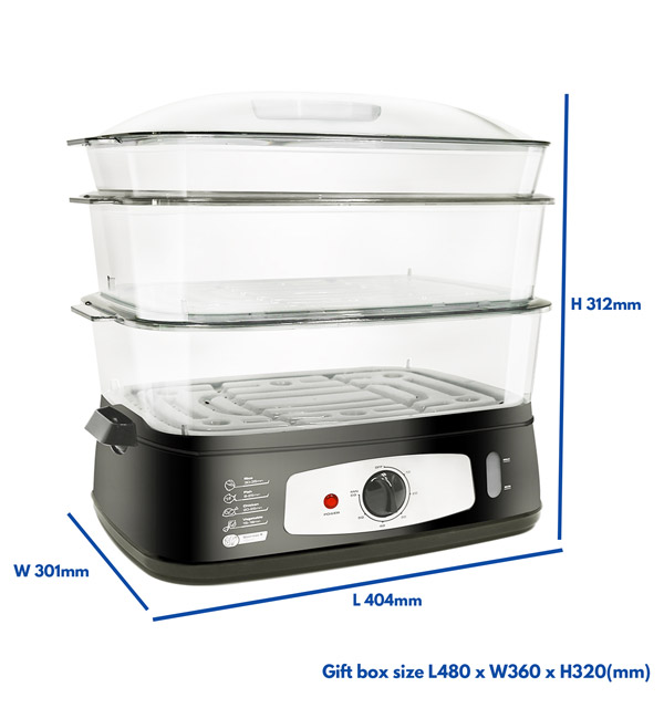 25L Food steamer black Size